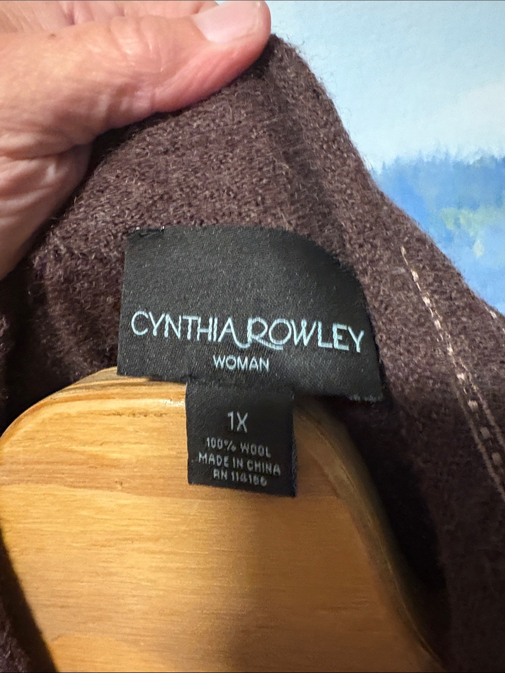 Cynthia Rowley Brown Wrap Cardigan with Cream Floral Appliqué - Picture 3 of 4